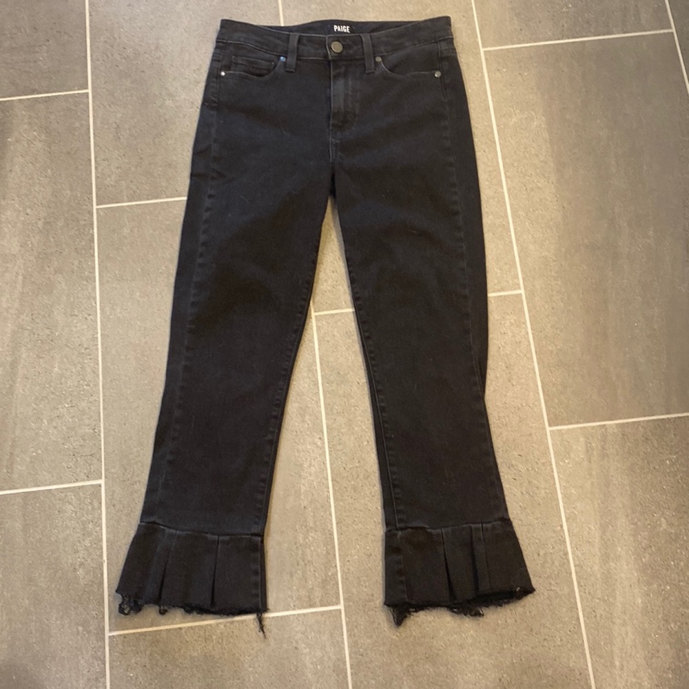 Paige Black Ankle Flare Jeans